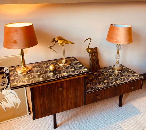 Vintage mid-century klepkastje, teakhout