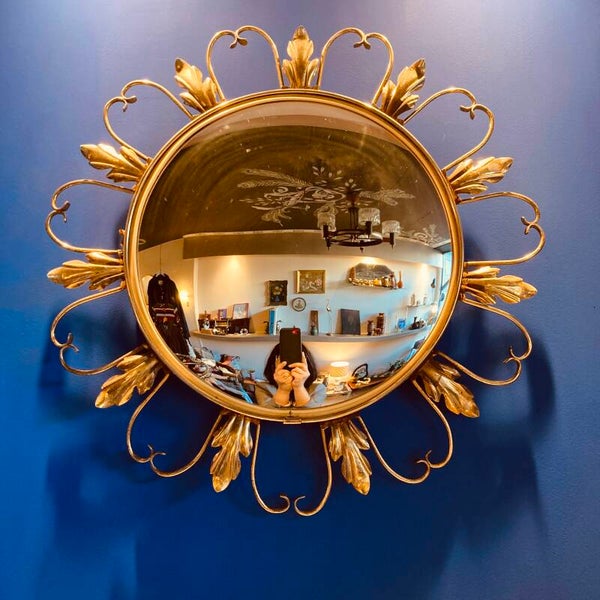 Sunburst spiegel, vintage Deknudt, België jaren ‘60