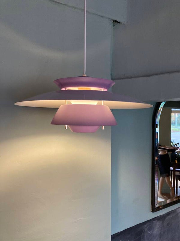 Vintage Deense hanglamp lila