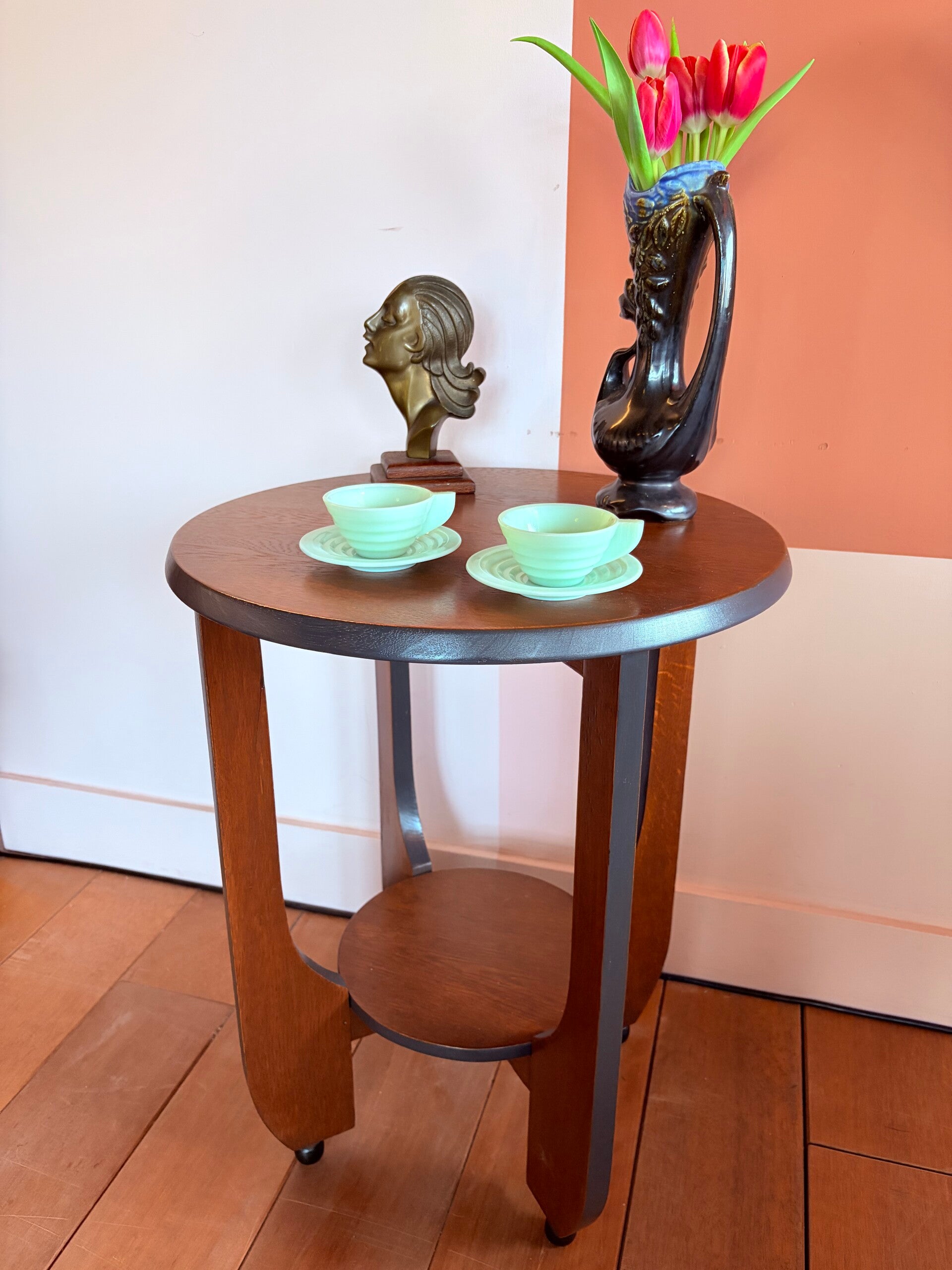 Art deco bijzettafel, Amsterdamse School, eiken