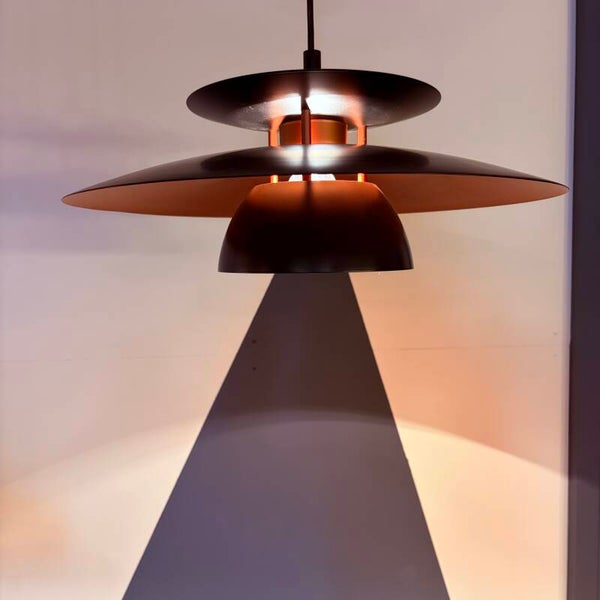 Schalenlamp zwart / rosé metaal, Deens, jaren 2000