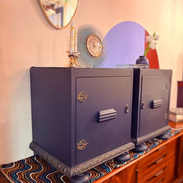 Set brocante nachtkastjes, Midnight Blue