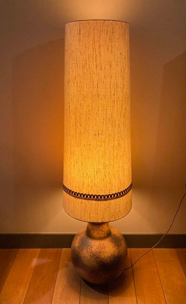 Mid-century keramische bol-vloerlamp Duitsland