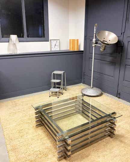 Salontafel gepolijst rvs - Italian ‘70 stijl