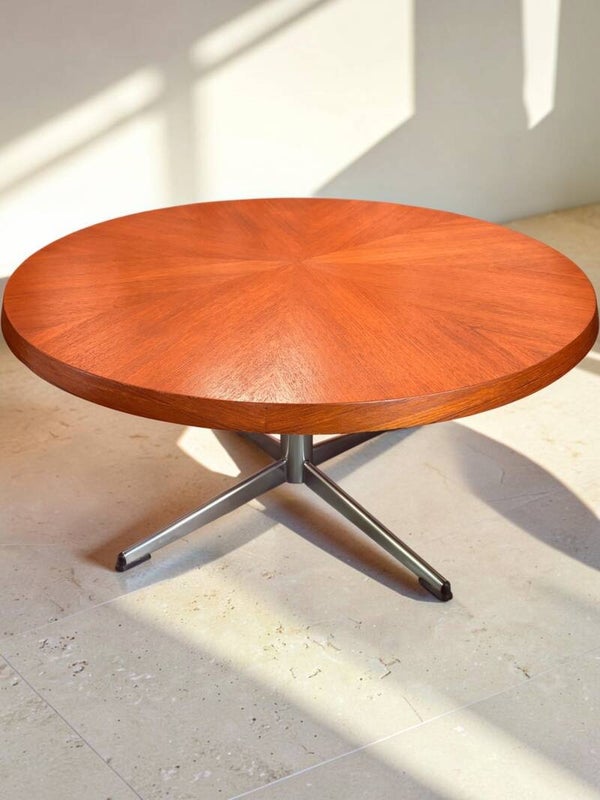 Sunburst salontafel, mid-century, teak fineer