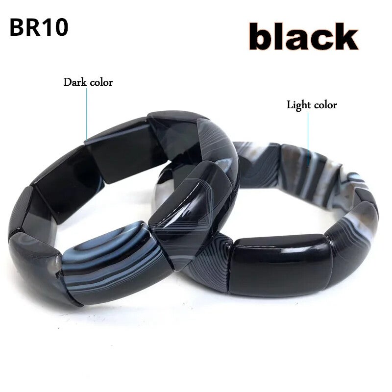 Bransoleta z czarnego agatu