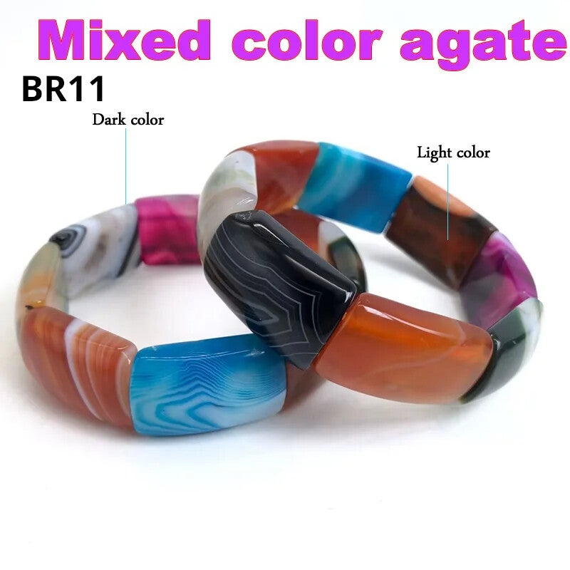 Bransoleta z agatów w różnych kolorach
