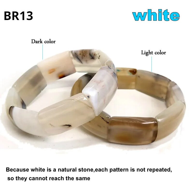 Bransoleta z agatów koloru białego