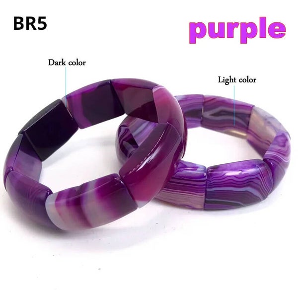 Bransoleta z fioletowego agatu