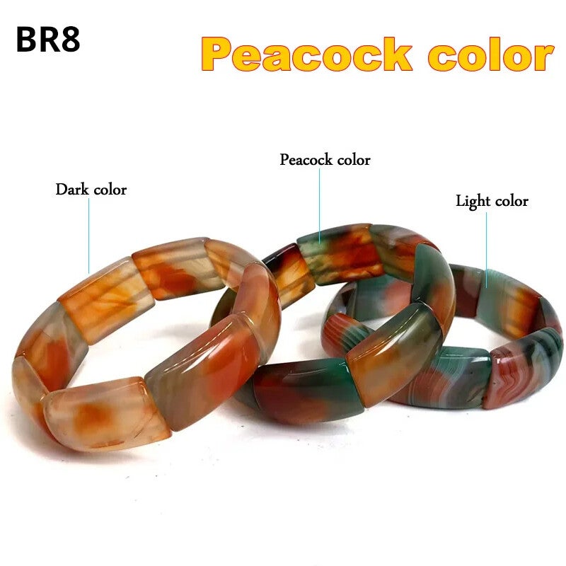 Bransoleta z agatu koloru pawia