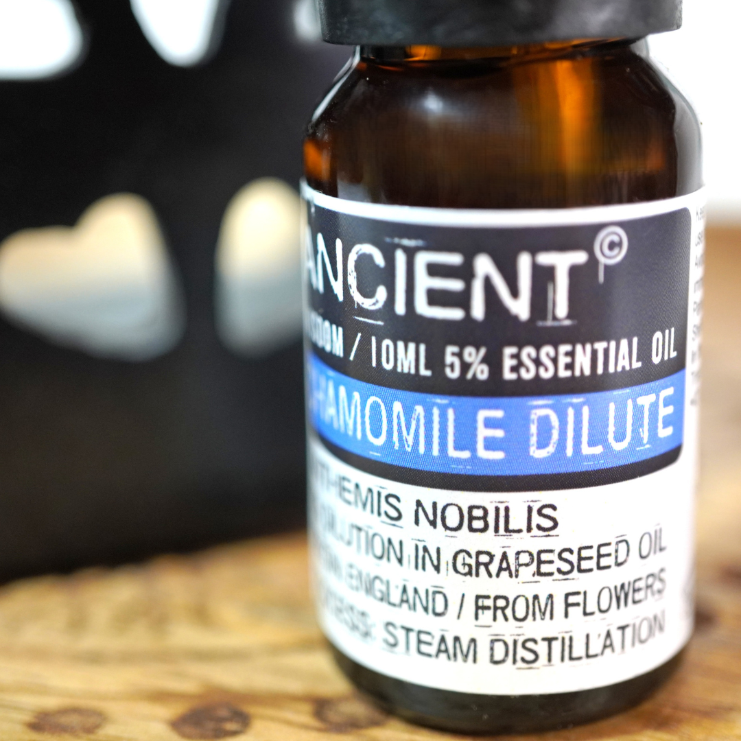 Kamille etherische olie 5% verdunning in druivenpit olie, 10 ml.