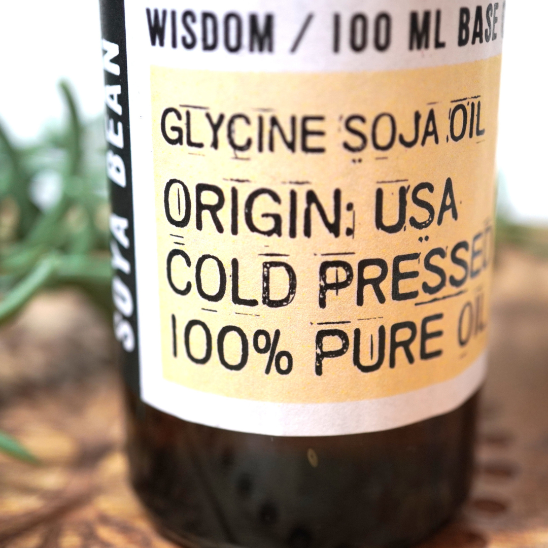 Sojaboon basisolie van Ancient Wisdom in een fles van 100 ml.