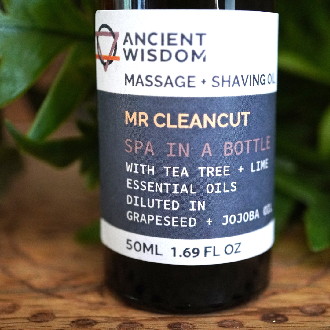 Massage en scheerolie Mr Cleancut van Ancient Wisdom