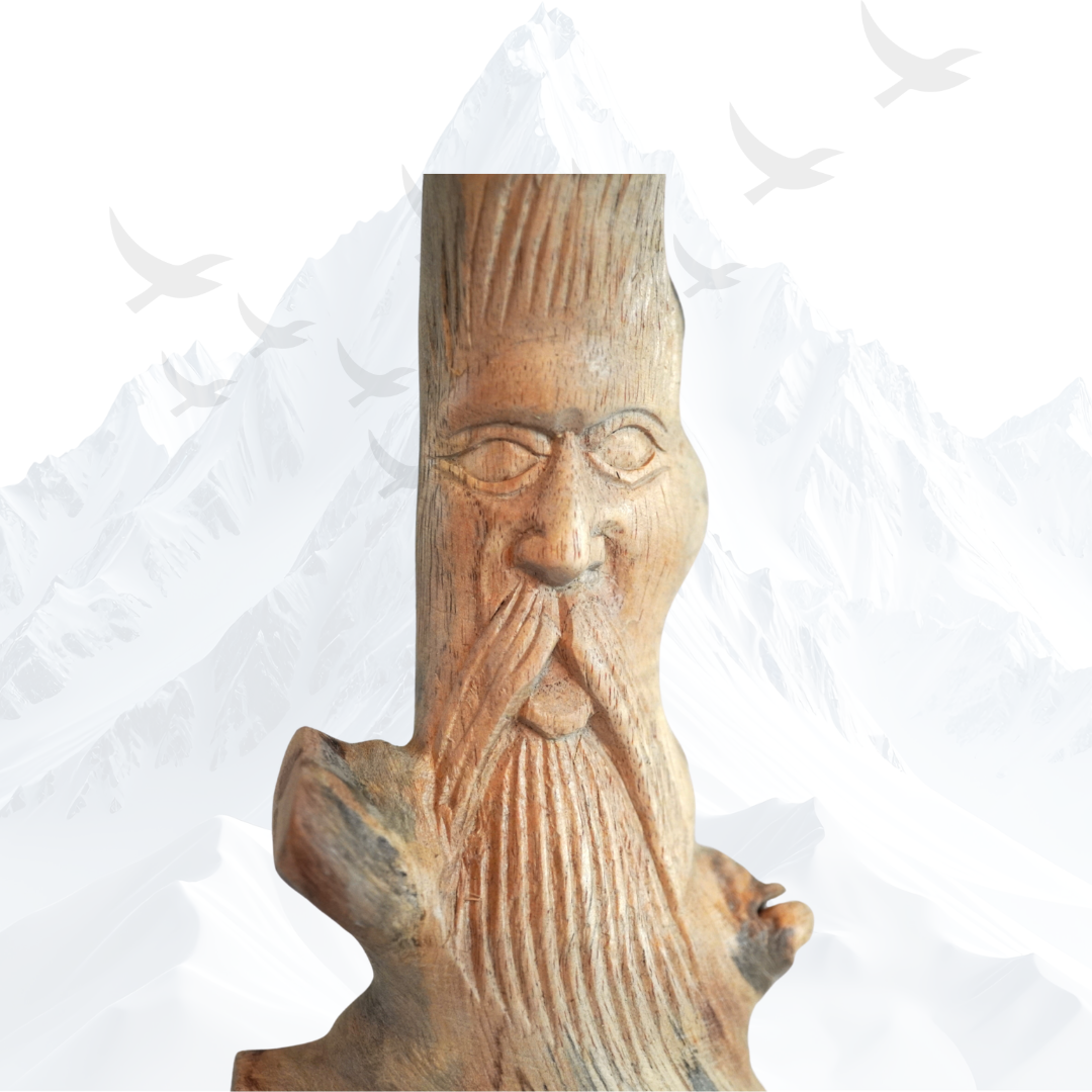 Greenman met hand gesneden uit parasiethout.