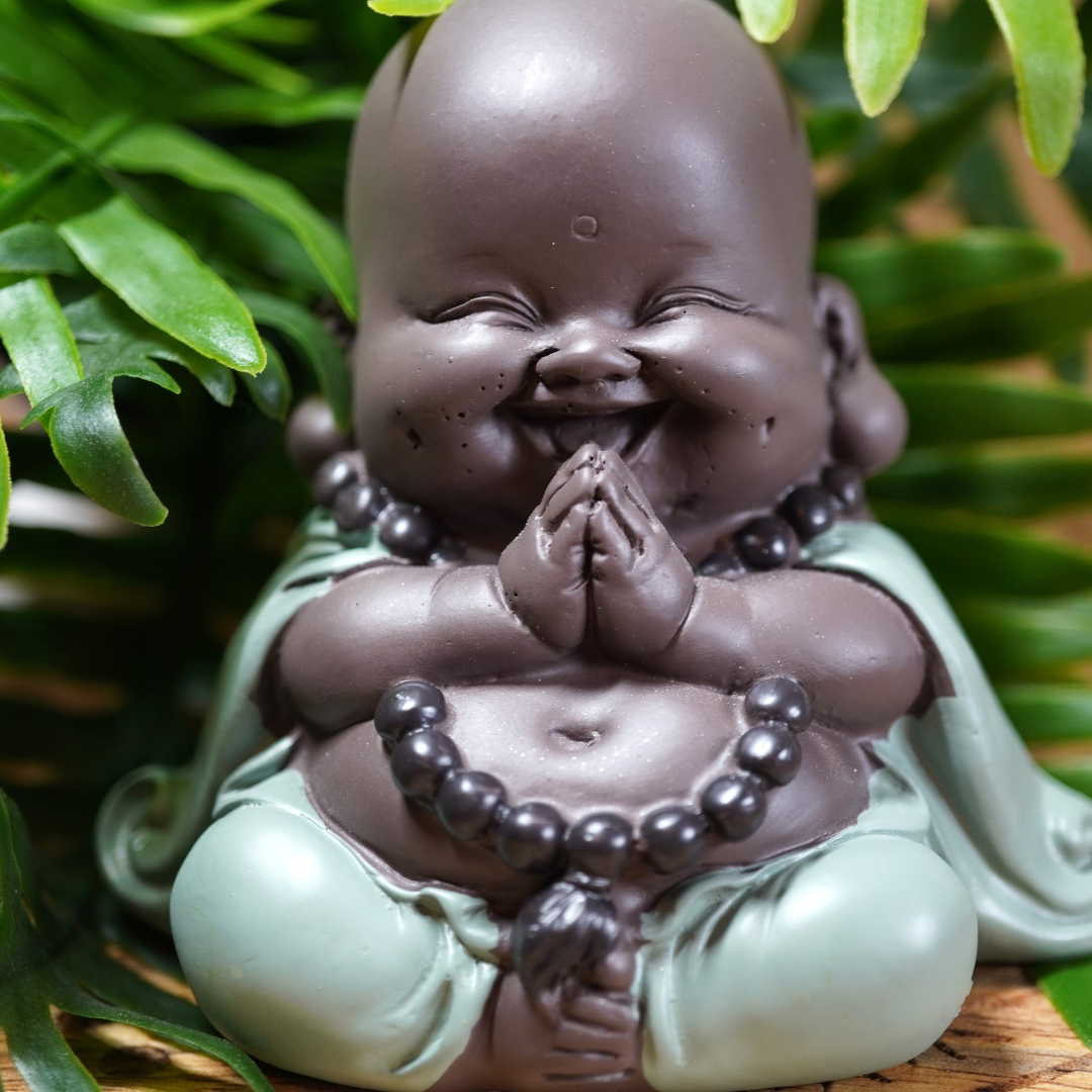 Baby lachende boeddha beeldje van polyresin