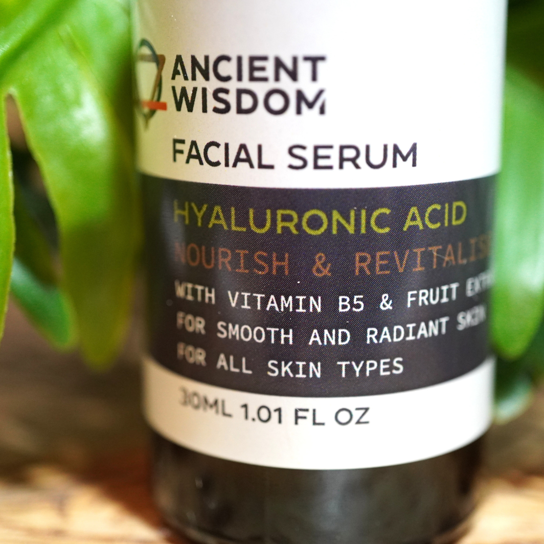 Gezichtsserum hyaluronzuur van Ancient Wisdom, 30 ml