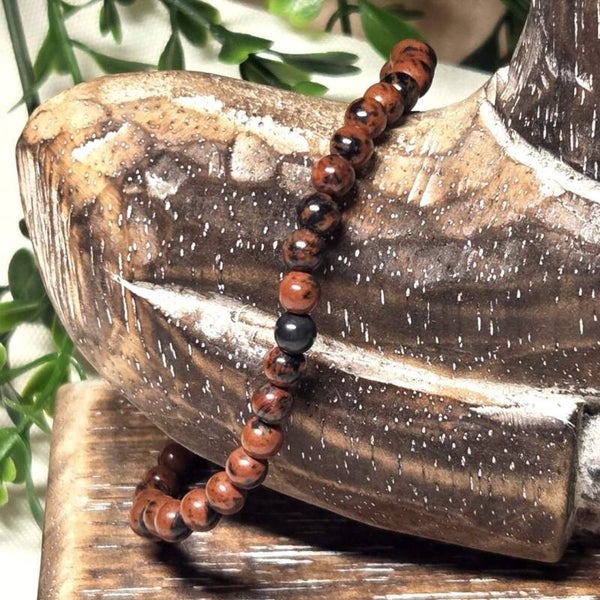 Armband Obsidiaan Mahonie 4 mm - 261836