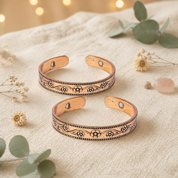 Koperen Armband Bloem Set van 2 - 262050C