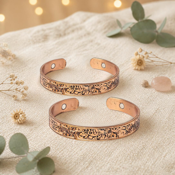 Koperen Armband Bladeren Set van 2 - 262050D