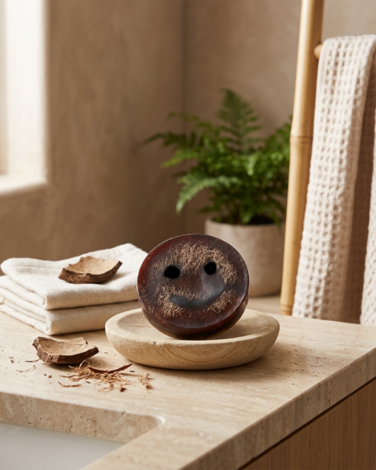 Smiley face scrup zeep, kokosnoot
