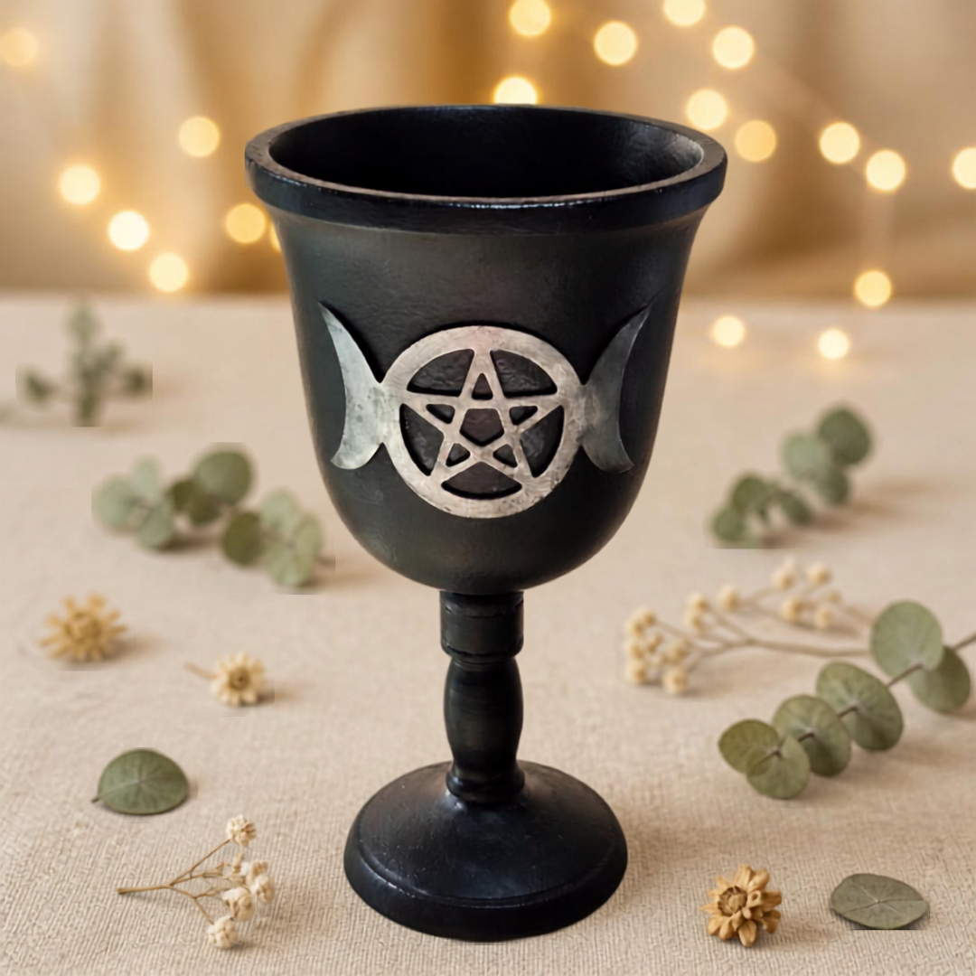Gietijzeren Rituele Beker  Drievoudige Maan (± 20 cm) - 264150