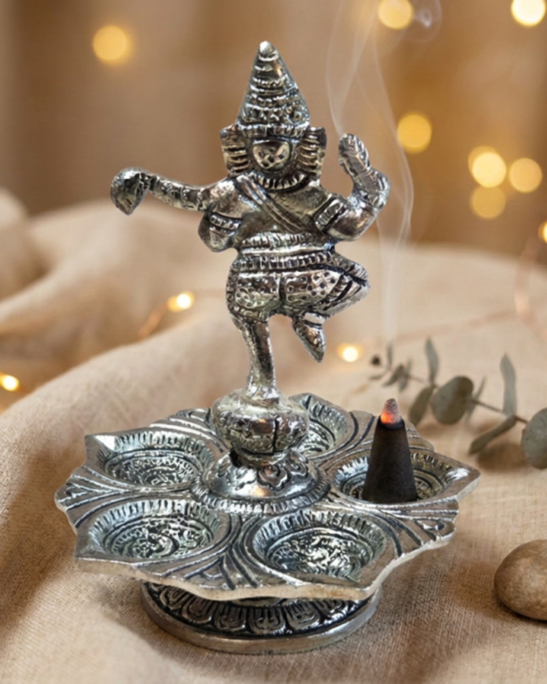 Dansende Ganesha wierook kegel brander.