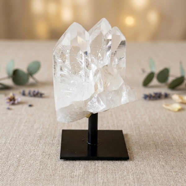 Bergkristal Cluster op Standaard - 265949