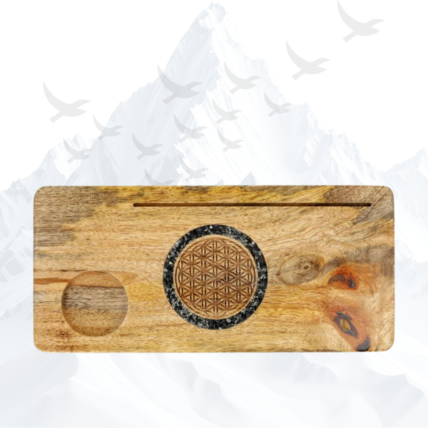 Kaarthouder Flower of Life Toermalijn/Pyriet - 266200