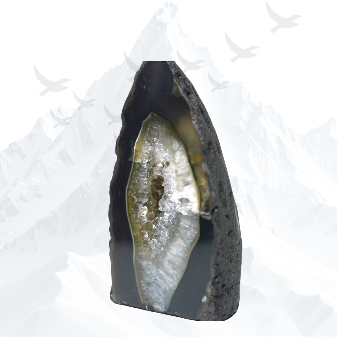 Agaat met kwarts mini kathedraal van ca. 80x45 mm