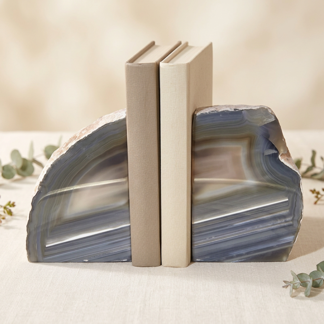Agaat boekensteun set van 2