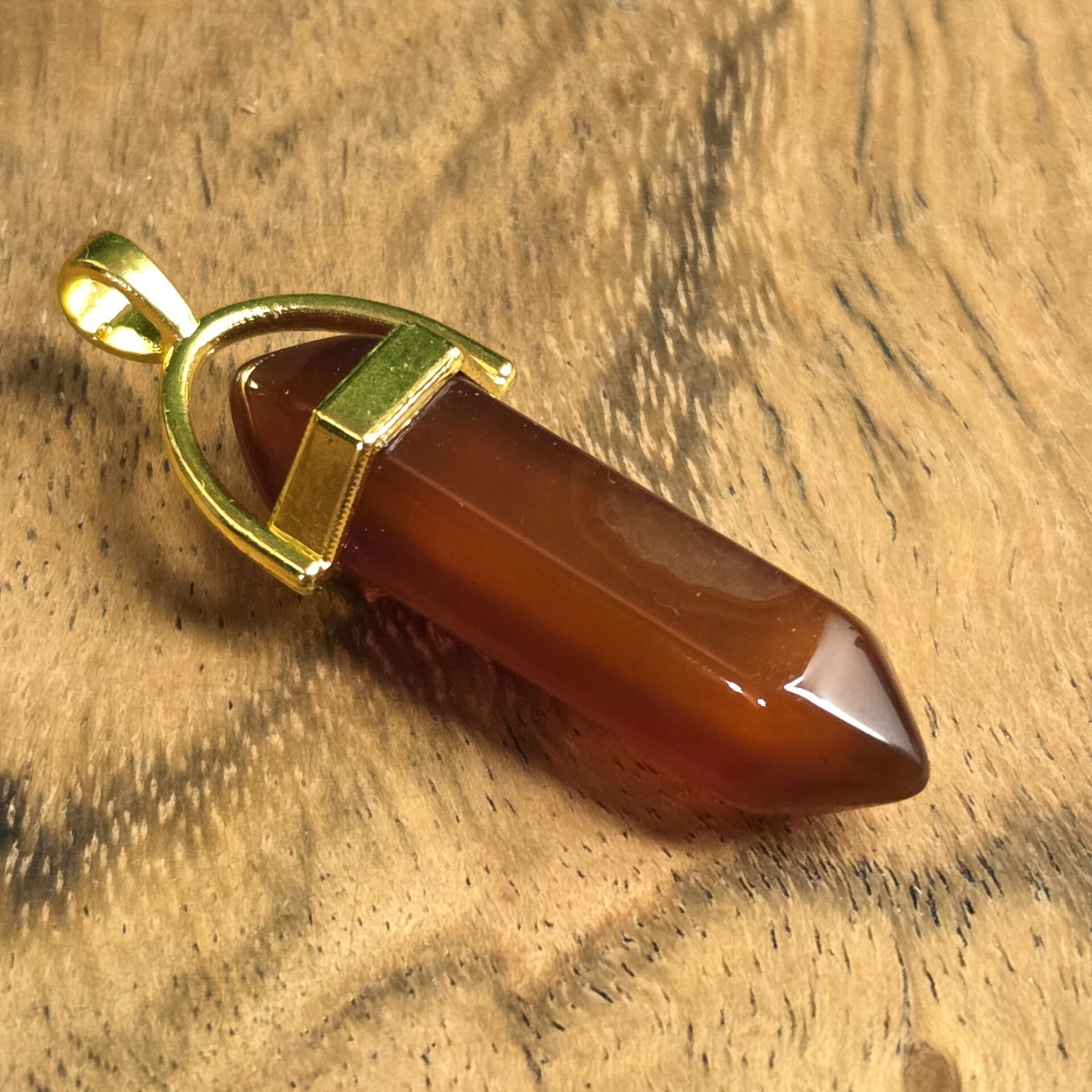 Carneool Dubbeleinder hanger - 3545