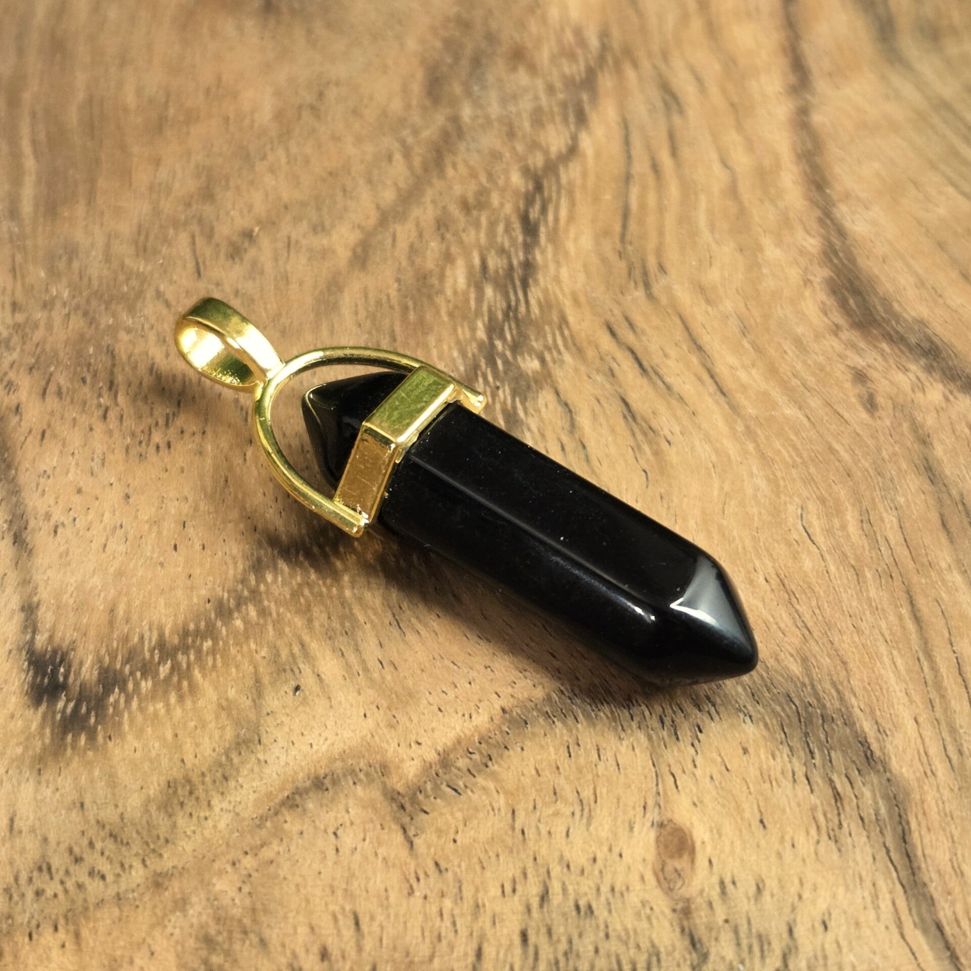 Obsidiaan Dubbeleinder Hanger - 3545