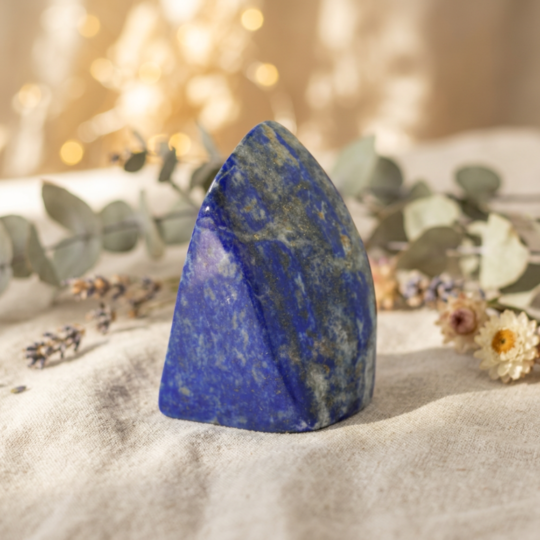Lapis lazuli free form, gepolijst, uit Pakistan