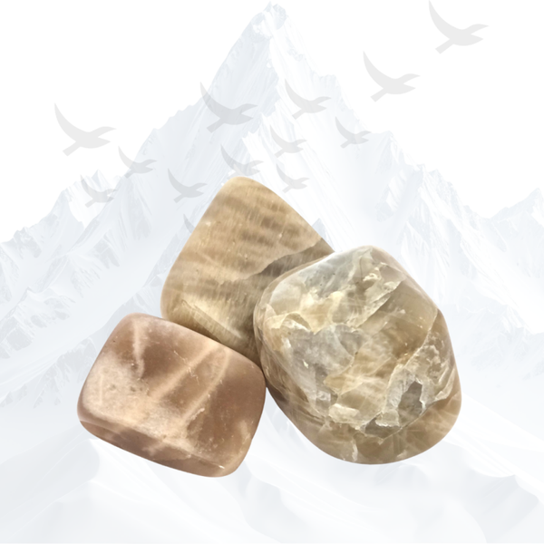 Maansteen trommelsteen set van 3 - 261002