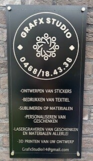 Gevelplaat aluminium 60 x 30 cm.