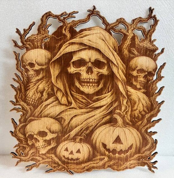 Halloween Skull en pompoenen
