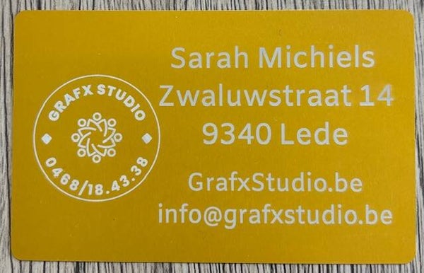 Naam-/visitekaartjes uit gecoat aluminium