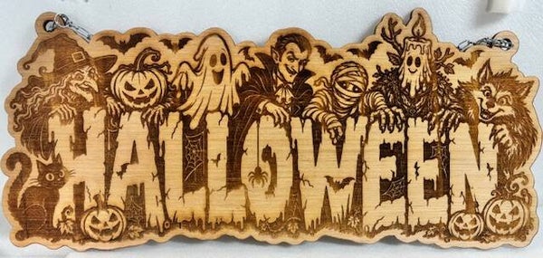 Halloween tekst met afbeeldingen