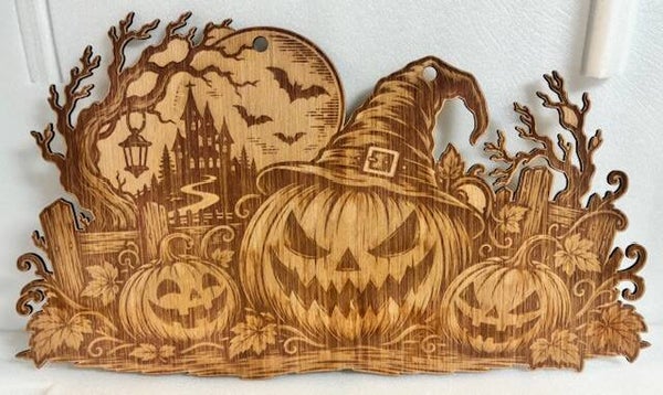 Halloween pompoenen breed
