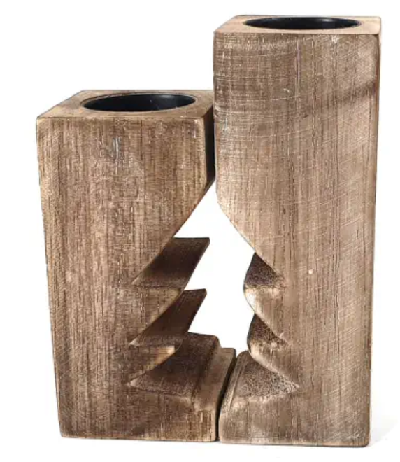 waxinehouder kerstboom set=2