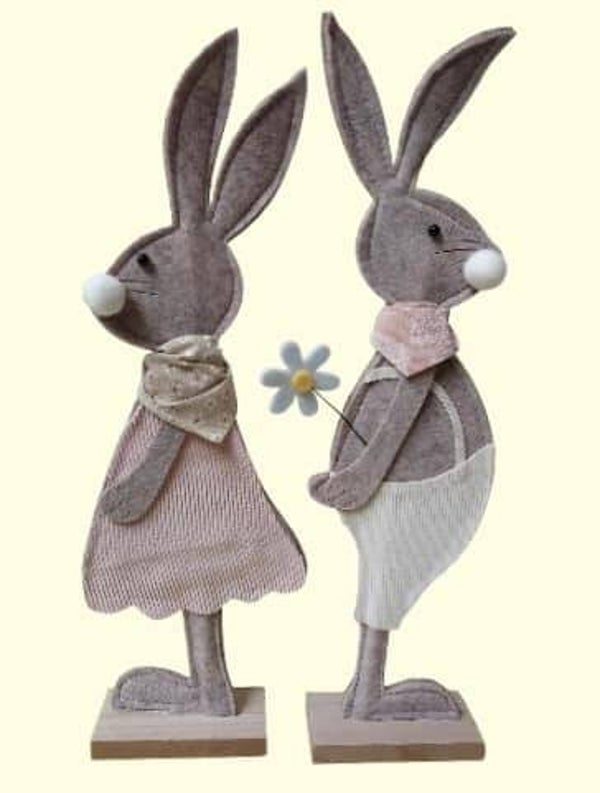 Vilt haasjes " smal" met sjaaltje