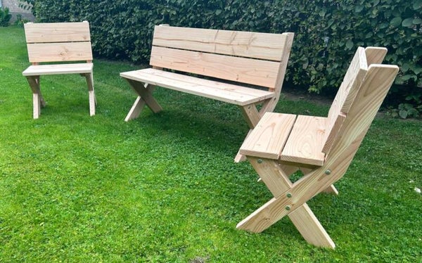 Tuinbank met stoeltjes