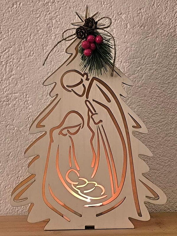 Krippe mit Tannenzweig