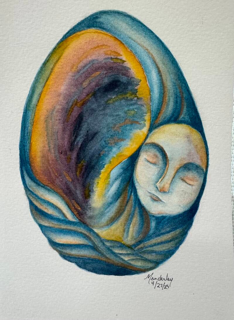 "At Rest" watercolor, 7" x 10"