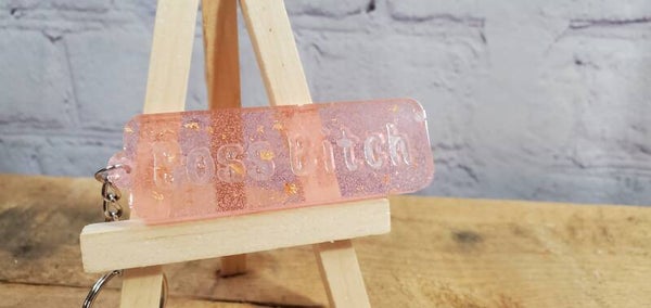 RESIN SWEAR WORD "BITCH” KEYCHAIN