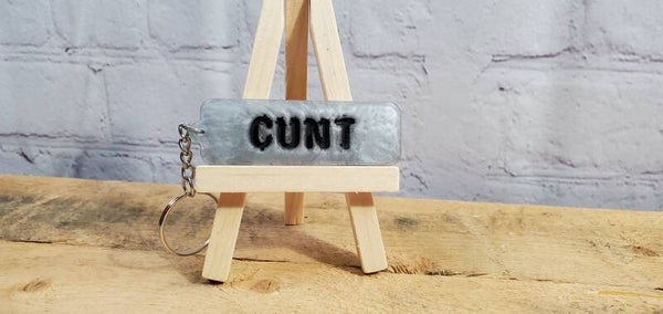 RESIN SWEAR WORD "CUNT” KEYCHAIN