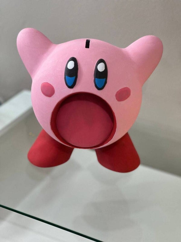 ALCANCIA DE 25CM DE ALTO DE KIRBY HECHA EN IMPRESORA 3D