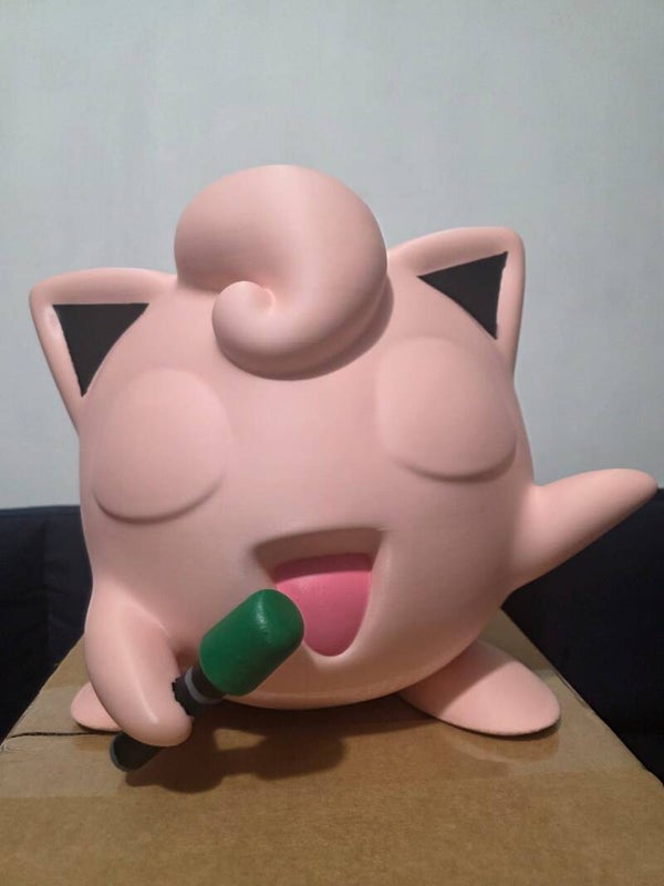 ALCANCIA DE JIGGLUPUFF DE 33 CM DE ALTO HECHA EN IMPRESION 3D
