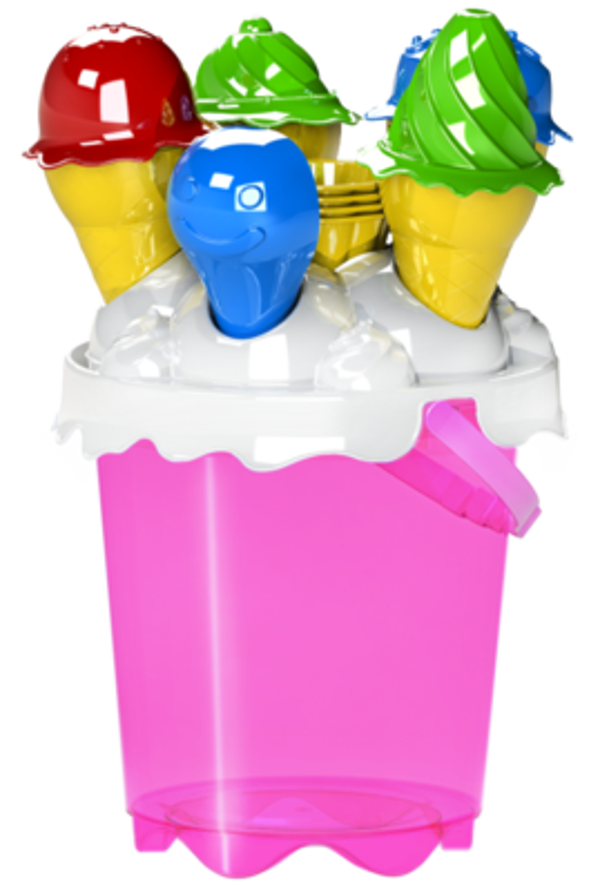 CK11-0035 Toy Transparent Ice Cream Bucket Set