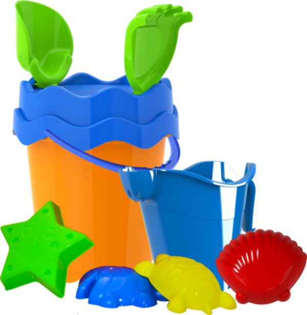 CK11-0037 Toy Mid Size Bucket Set 9 Pieces